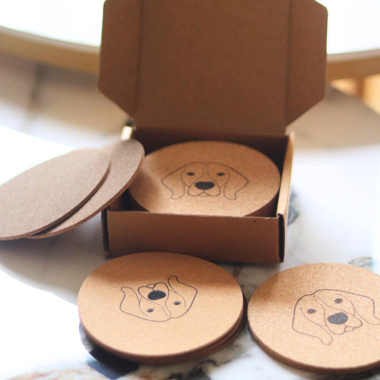 aesthetic dual color amber cork coasters | sustainable lightweight water resistant coasters perfect for corporate gifting for clients and employees