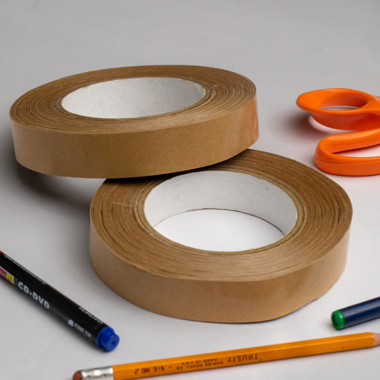 Brown packing tapes displayed with craft material | Eco-friendly, Biodegradable, Suitable for Art & Crafts