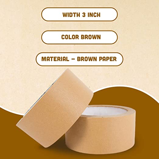 3 inch Brown Strong Packaging Adhesive Tape by FlippySustainables - Ideal for Small Box Packing & Sustainability