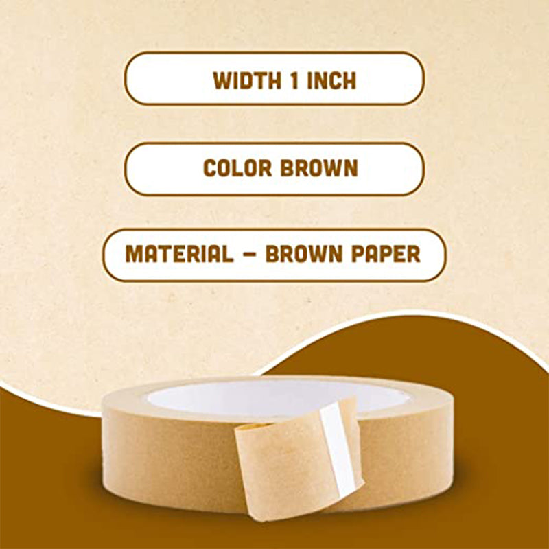 Plastic-free, eco-friendly adhesive tape with a strong bond - Biodegradable brown packing tape suitable for multiple uses, including painting and packaging.