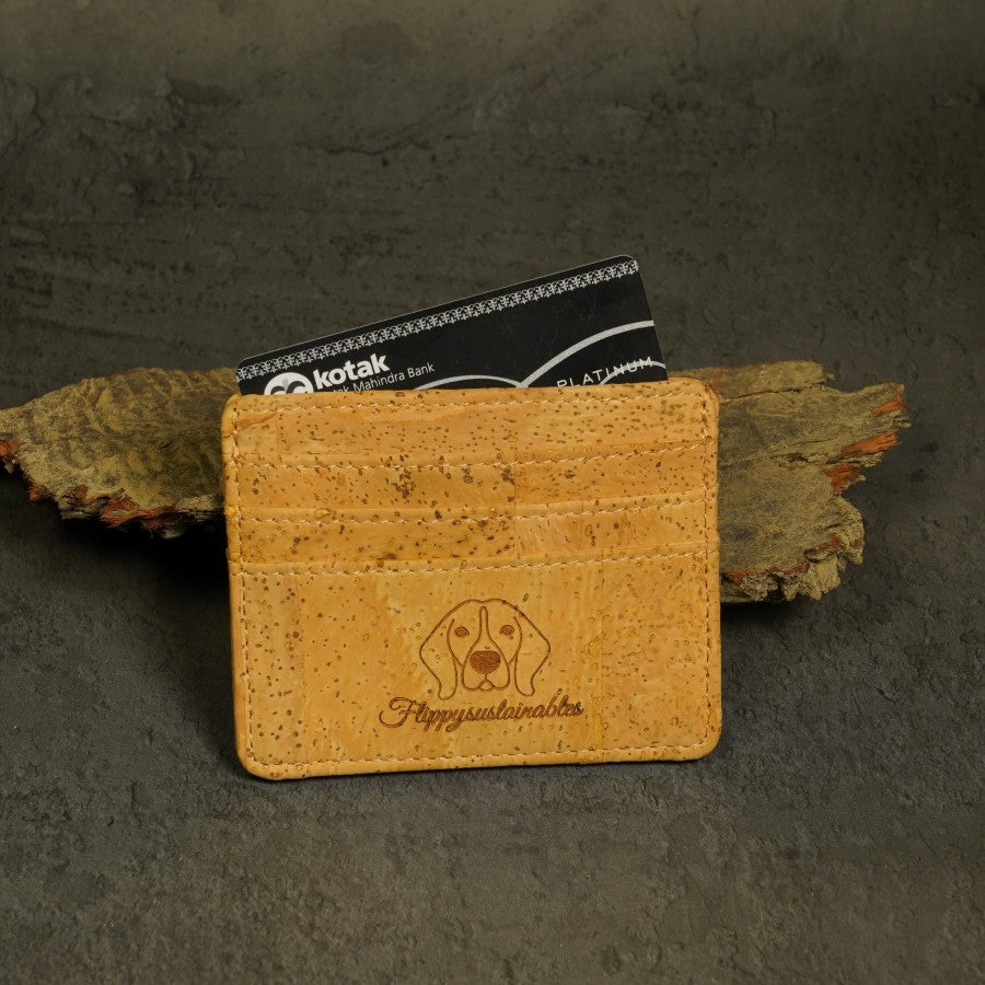 Canyon ATM cardholder wallet in India with 6 pocket slots | vegan cork leather slim cardholder wallet by flippysustainables | sustainable | eco friendly 