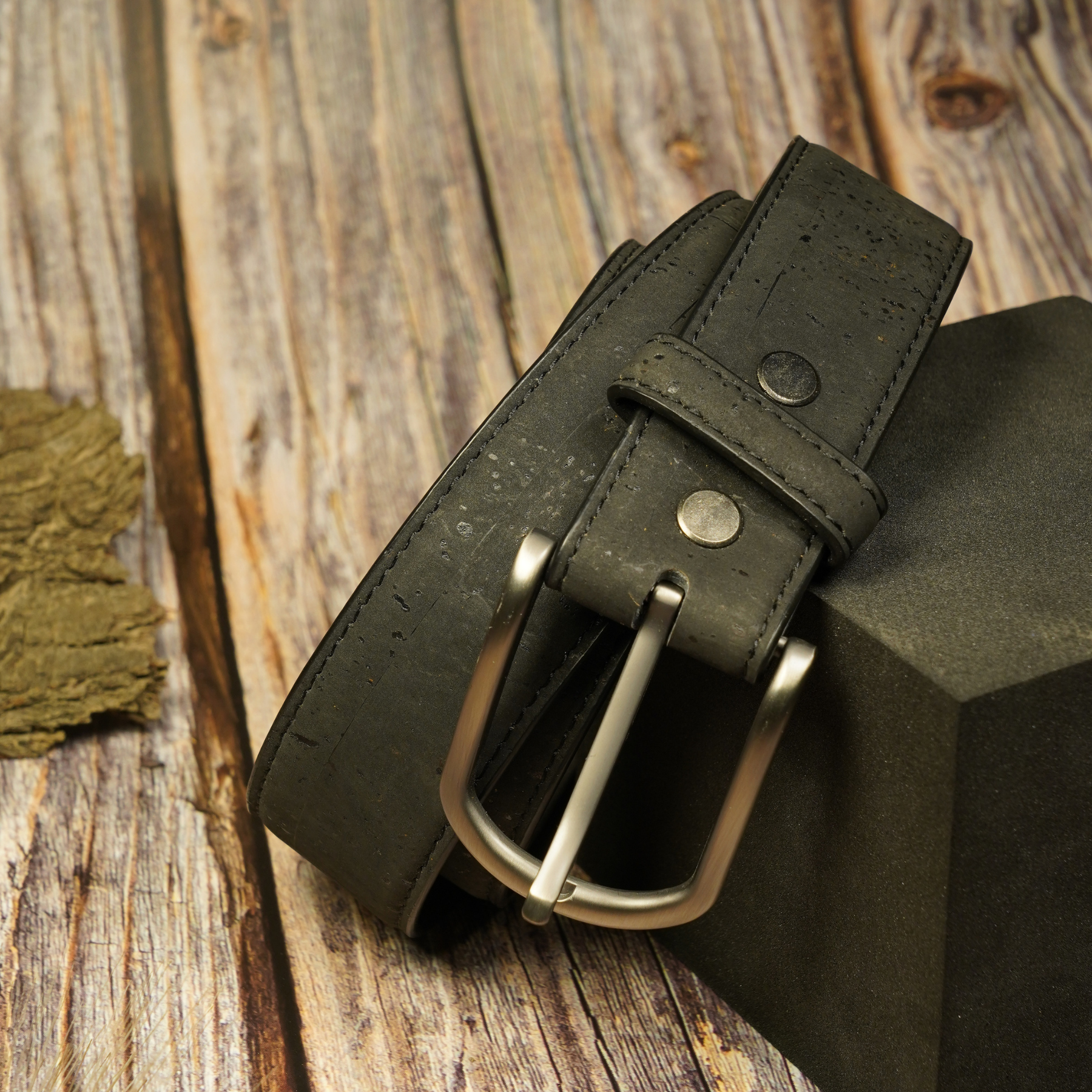 Dune Vegan Cork Leather Premium Luxury Black Belt for Men | Perfect for gifting | gift for him			